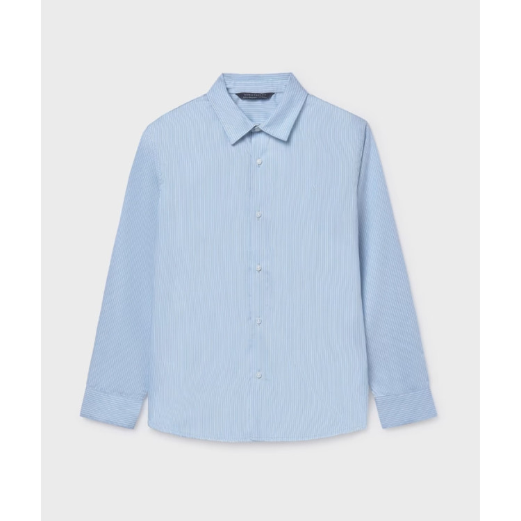 Camisa Rayas M/L Celeste