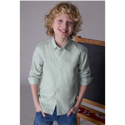 Camisa Rayas M/L Verde