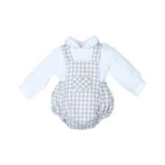 Conjunto Peto 2p Cuadros Gris