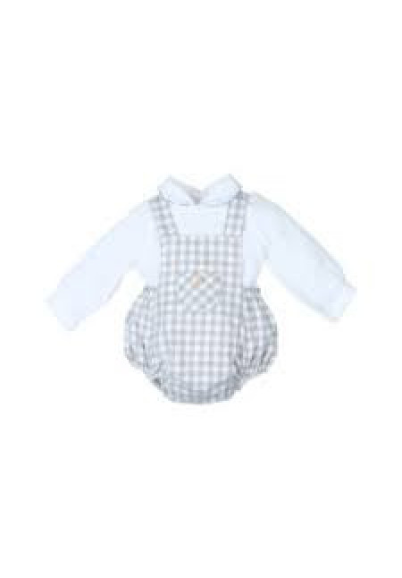 Conjunto Peto 2p Cuadros Gris