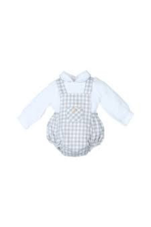 Conjunto Peto 2p Cuadros Gris