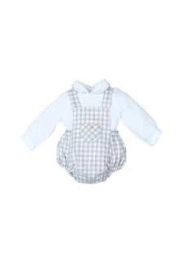Conjunto Peto 2p Cuadros Gris