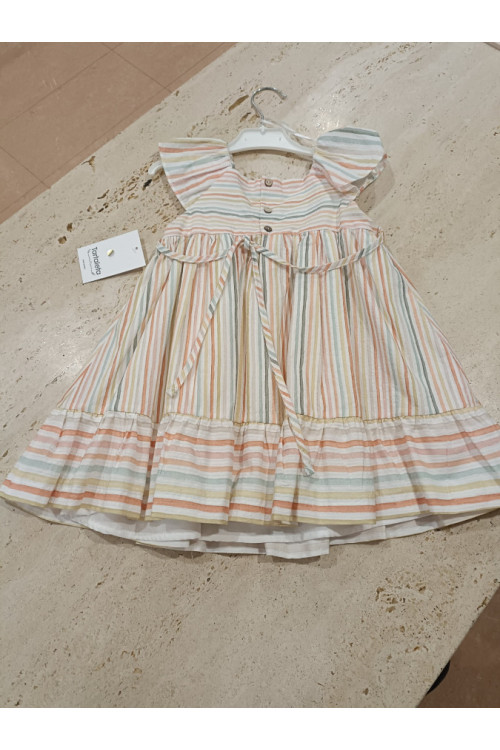Vestido Rayas Coral