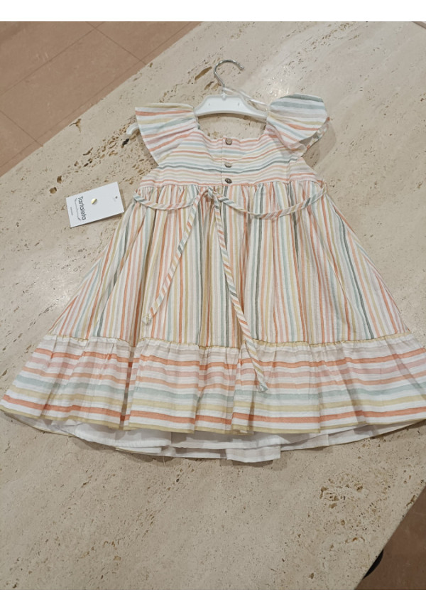 Vestido Rayas Coral