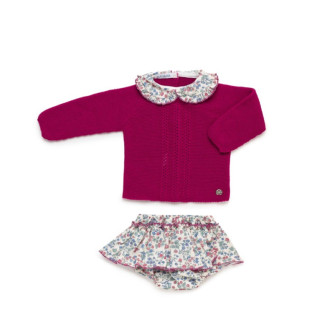 Conjunto 2p Fucsia Florecitas