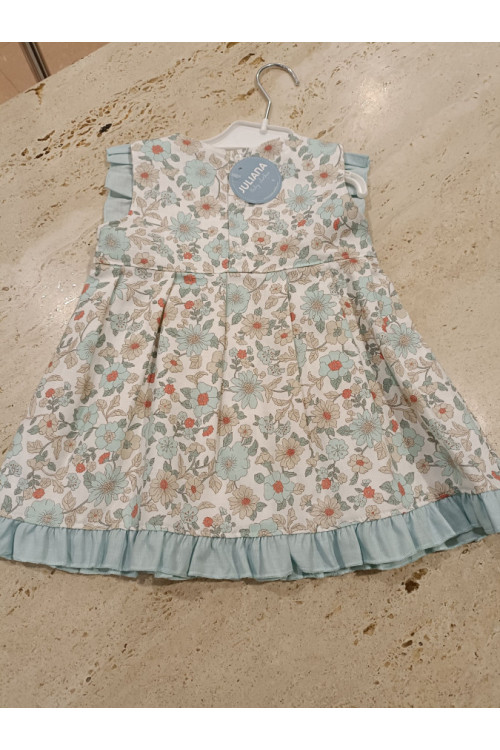 Vestido Cortado Cintura Flores 2