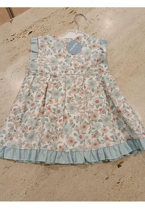 Vestido Cortado Cintura Flores 2