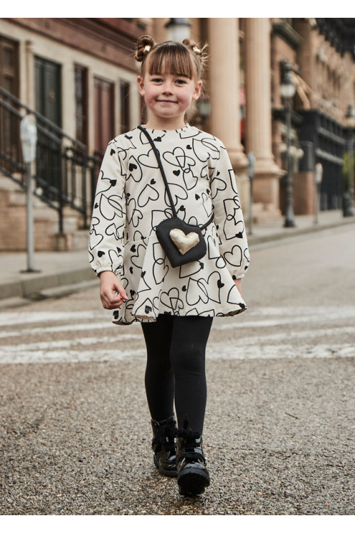 Vestido Corazones Crudo