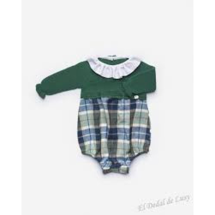 Pelele verde/cuadros