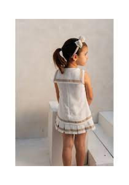 Vestido Lino Blanco/Tostado
