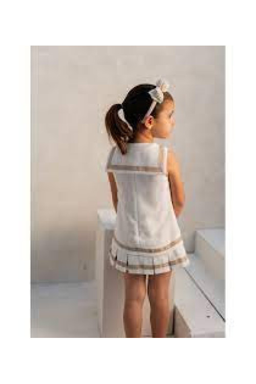 Vestido Lino Blanco/Tostado