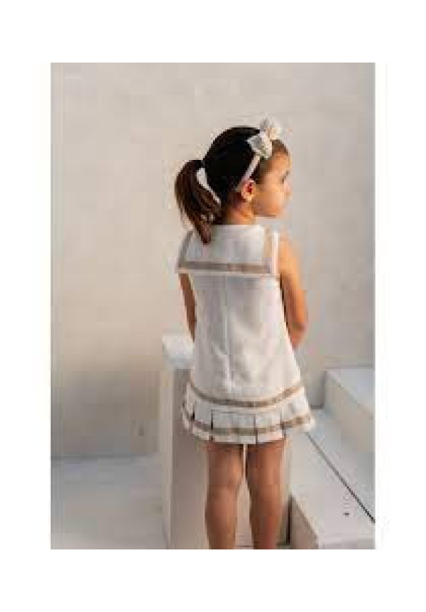 Vestido Lino Blanco/Tostado