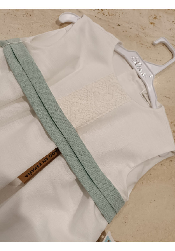 Pelele Ceremonia Blanco/Verde 