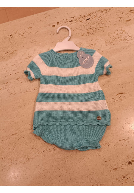 Conjunto 2p Turquesa/Blanco