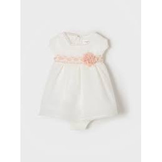 Vestido + Braga Crudo Flor Rosa