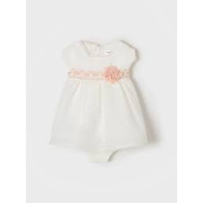 Vestido + Braga Crudo Flor Rosa