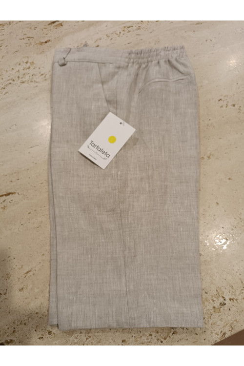 Pantalón Corto Vestir Lino Tostado