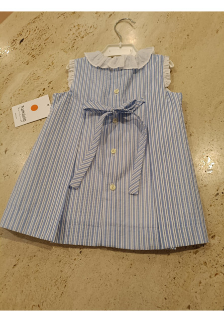Vestido Azul Rayas/Blanco