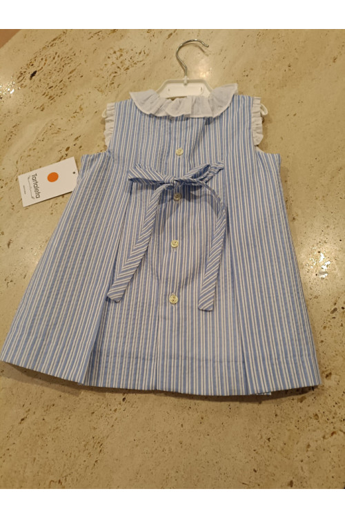 Vestido Azul Rayas/Blanco