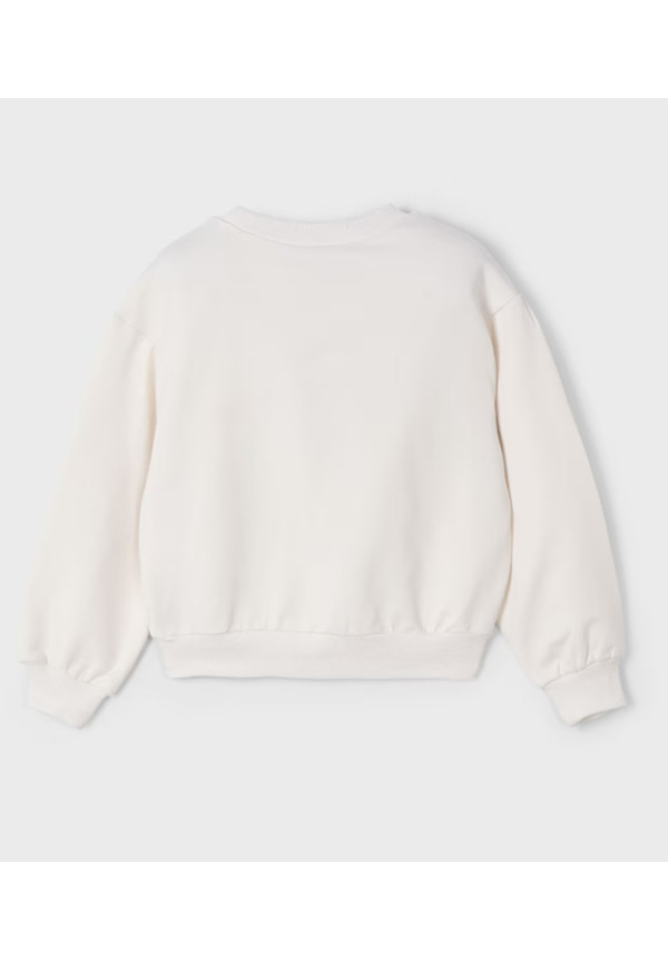 Sudadera Flores Hueso