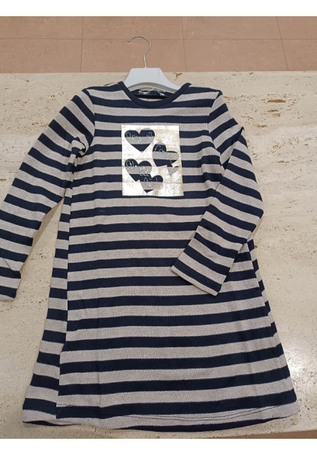 Vestido Punto Rayas Marino