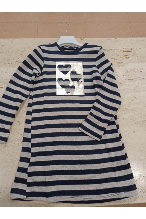 Vestido Punto Rayas Marino