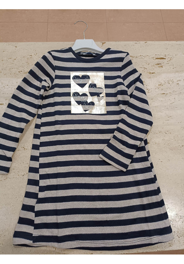 Vestido Punto Rayas Marino