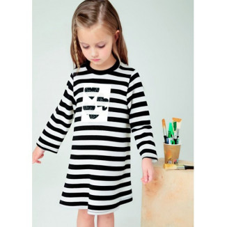 Vestido Punto Rayas Negro/Blanco