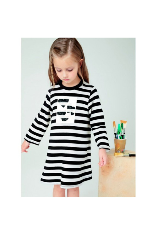 Vestido Punto Rayas Negro/Blanco