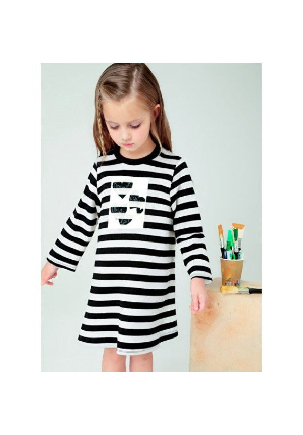 Vestido Punto Rayas Negro/Blanco