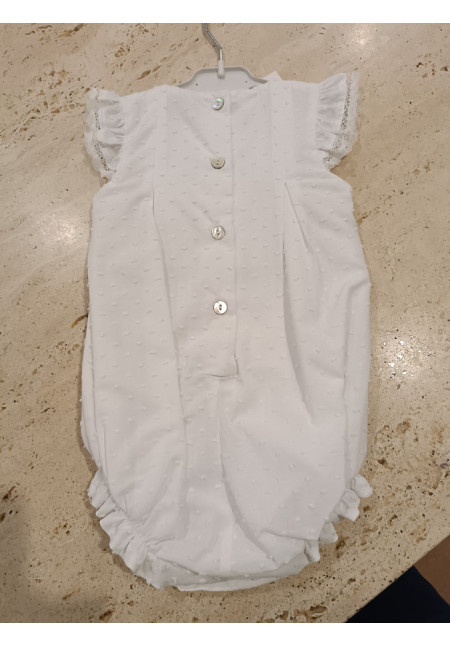 Pelele Ceremonia Plumeti Blanco