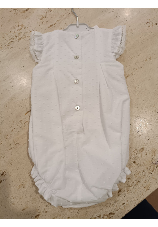 Pelele Ceremonia Plumeti Blanco