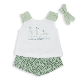 Conjunto 2p + Cinta Pelo Perros Verde Agua