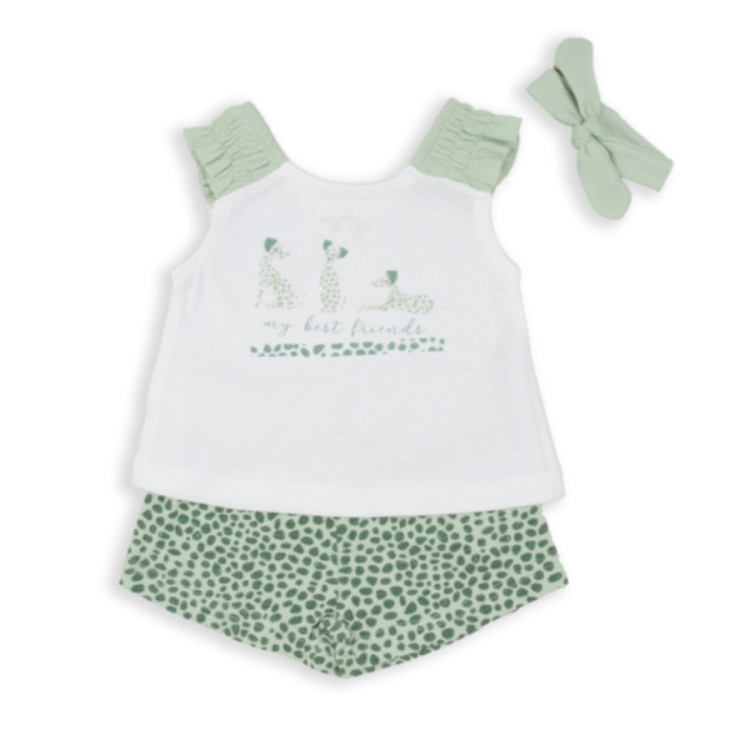 Conjunto 2p + Cinta Pelo Perros Verde Agua