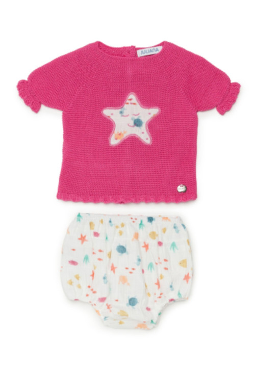 Conjunto 2p Estrella Fucsia