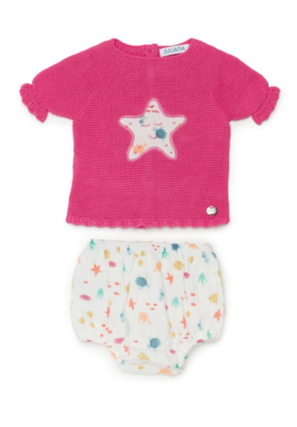 Conjunto 2p Estrella Fucsia