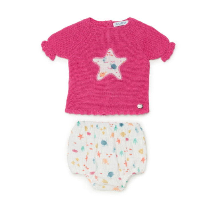 Conjunto 2p Estrella Fucsia
