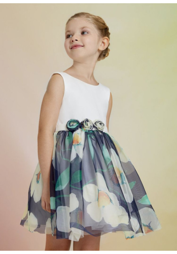 Vestido Estampado Flores Tul