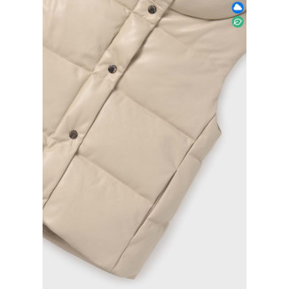 Chaleco Acolchado Polipiel Piedra