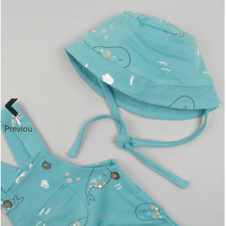 Peto + Gorro Turquesa Ballenas 