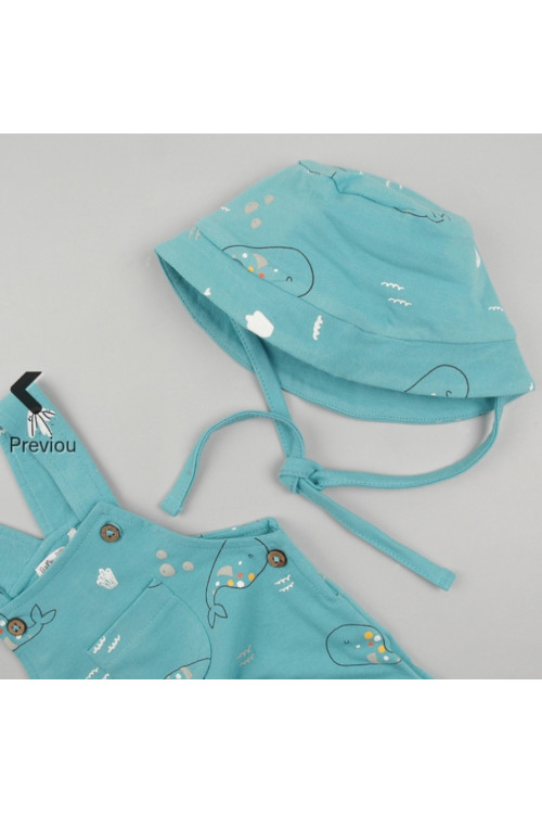 Peto + Gorro Turquesa Ballenas 