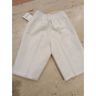 Pantalón Corto Vestir Lino Blanco