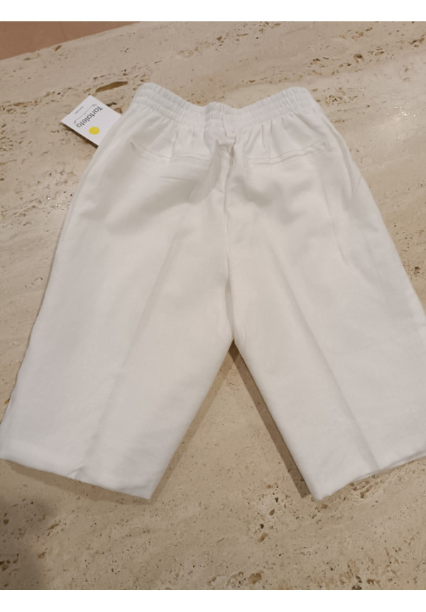 Pantalón Corto Vestir Lino Blanco