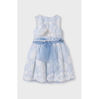 Vestido Ceremonia Celeste Bordado