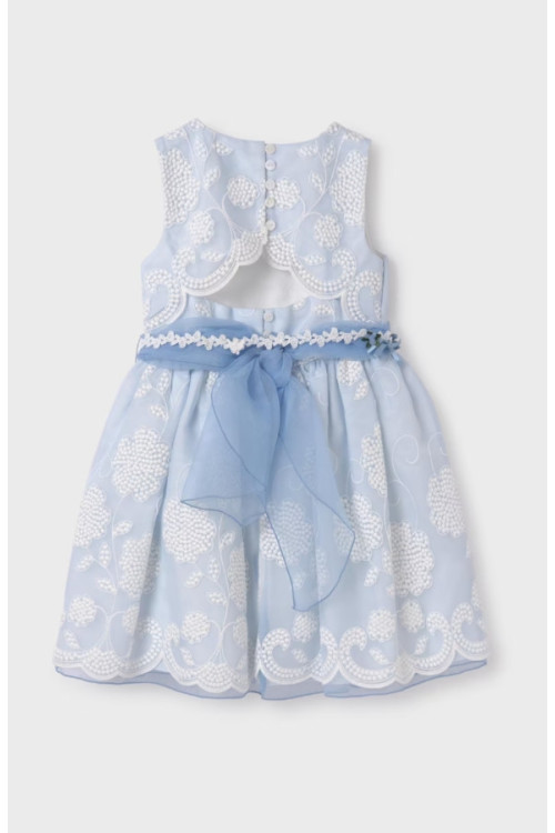 Vestido Ceremonia Celeste Bordado