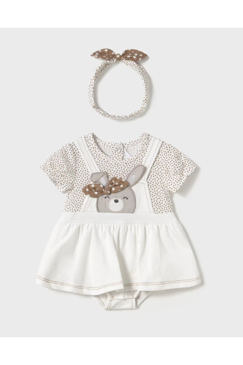 Conjunto 2p Conejito Marrón/Blanco