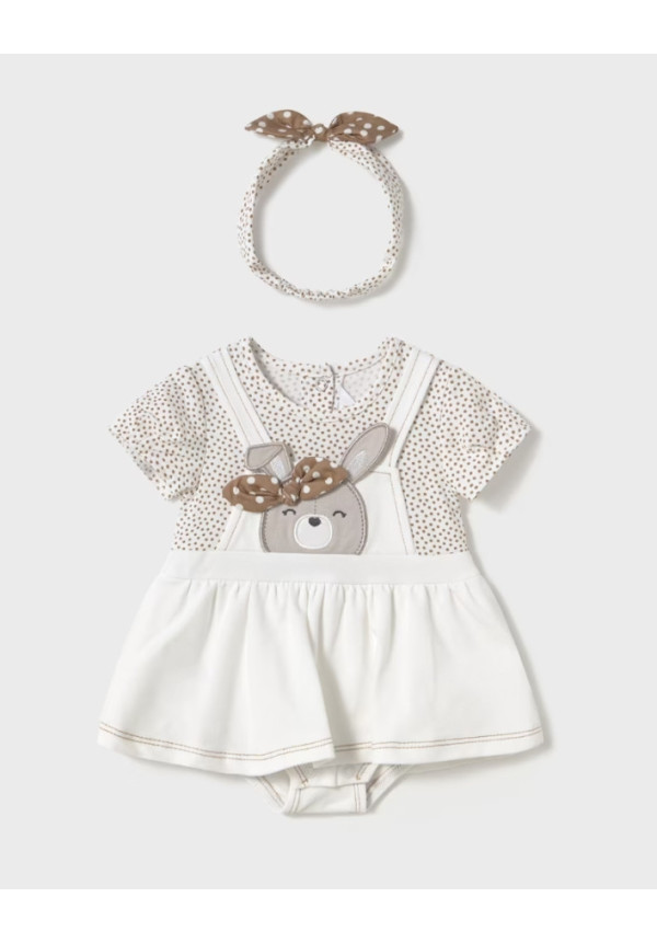 Conjunto 2p Conejito Marrón/Blanco