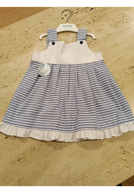Vestido Cortado Cintura Rayado