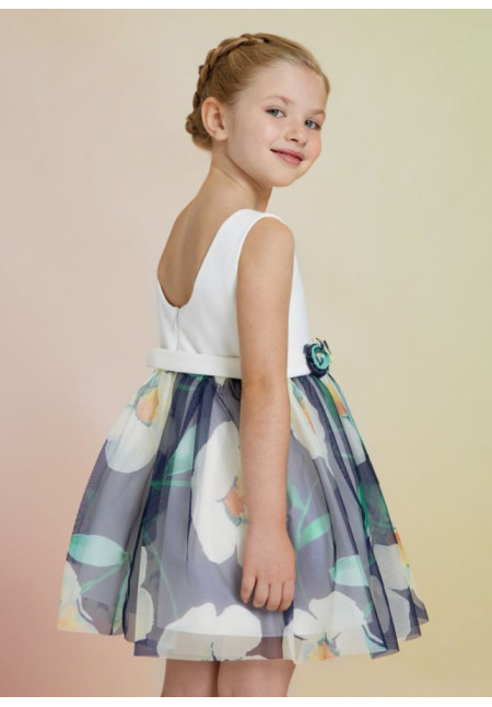 Vestido Estampado Flores Tul