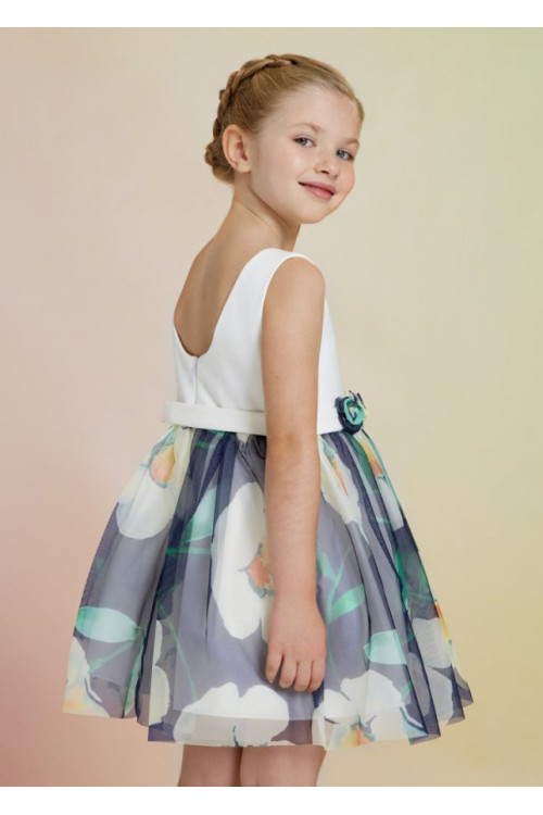 Vestido Estampado Flores Tul